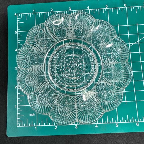 Hobnail Clear Indiana Glass Relish Tray Beaded Thousand Eyes serving small plate - Picture 3 of 9